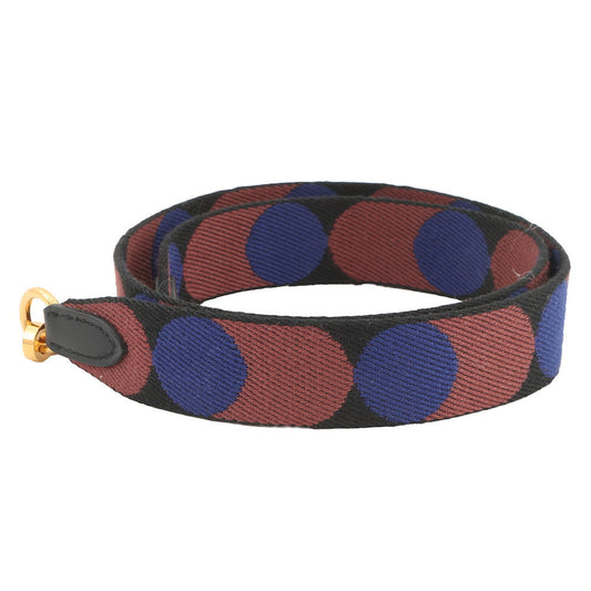 HERMES Shoulder Strap Sangle Flipper Ball Blue/Brown Canvas Swift Leather