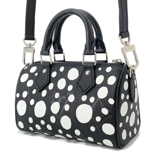 LOUIS VUITTON LV × YK Nano Speedy Black/WhiteM81910 Monogram Empreinte Leather Infinity Dot Size Nano