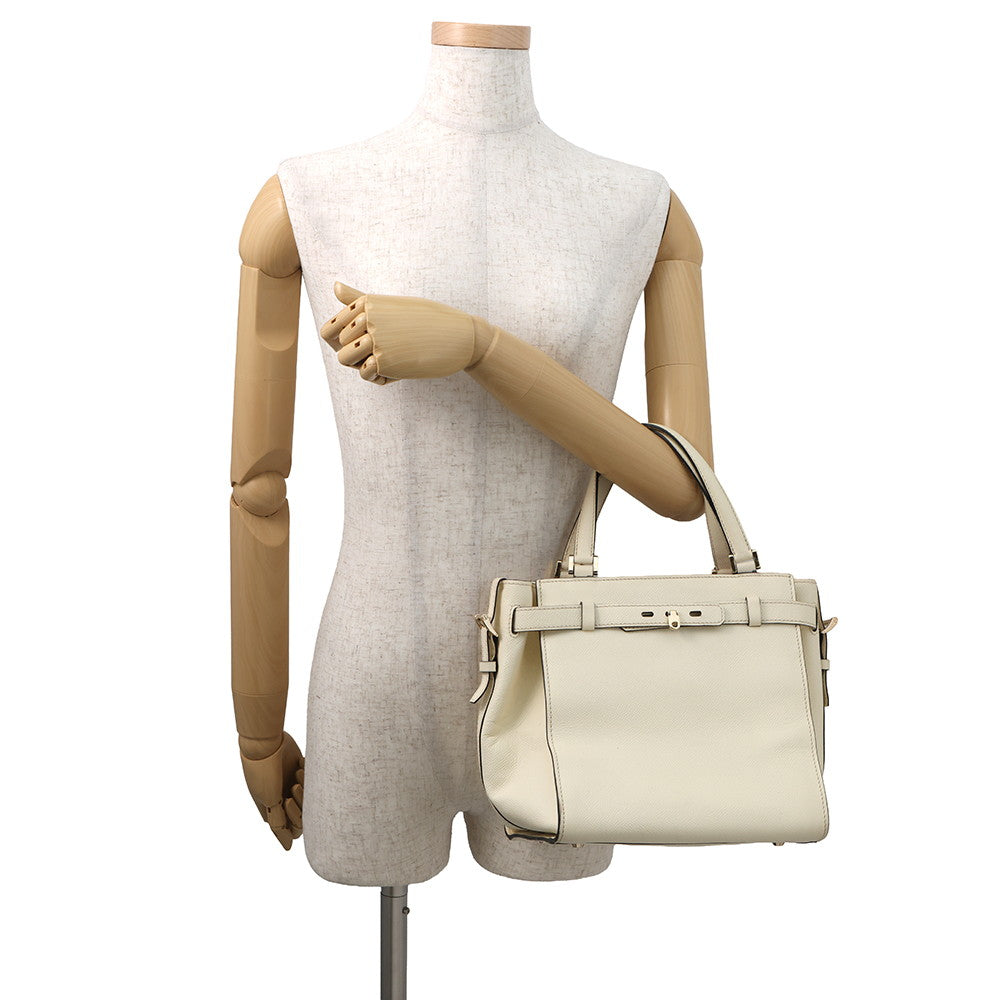 Valextra Valextra B Cube Shoulder Bag Ivory Leather