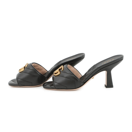 GUCCI GG Marmont Mules Black674839 Leather Size 34.5