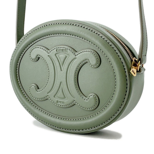 CELINE Oval Purse Shoulder Bag Khaki10I703DPQ Leather