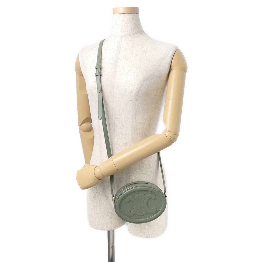 CELINE Oval Purse Shoulder Bag Khaki10I703DPQ Leather