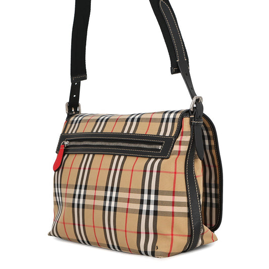 BURBERRY Nova Check Messenger Bag Beige/Black4077391 Nylon Leather