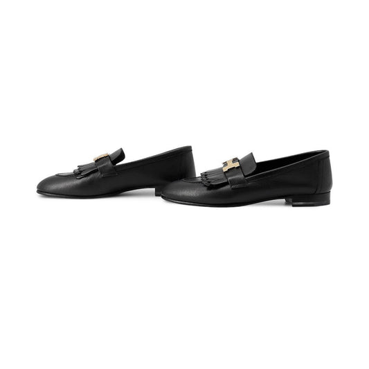 HERMES Mocassins Royale Black Leather Size 35.5