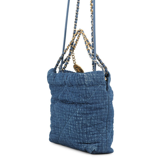 CHANEL CHANEL22 Denim BlueAS3980 Cotton Size Mini