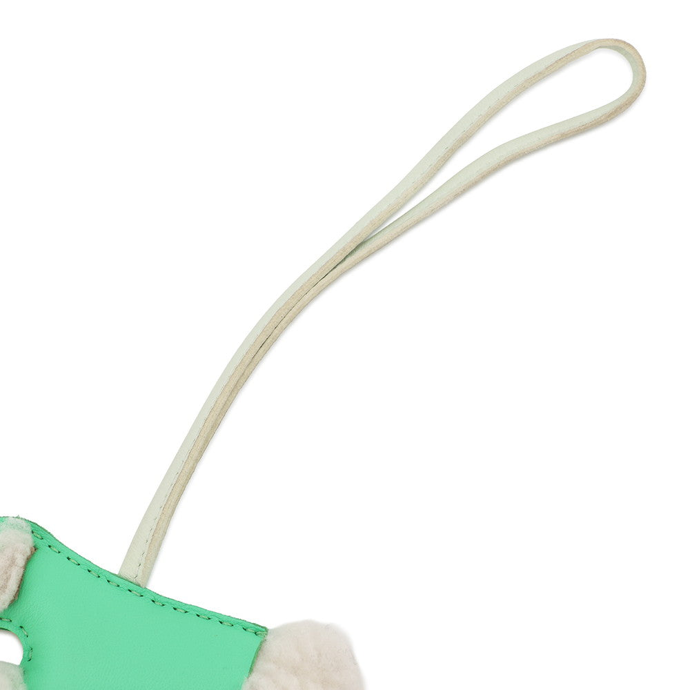 HERMES Buddy Bag Charm Vert Comics/Vert Fizz Lambskin Mouton