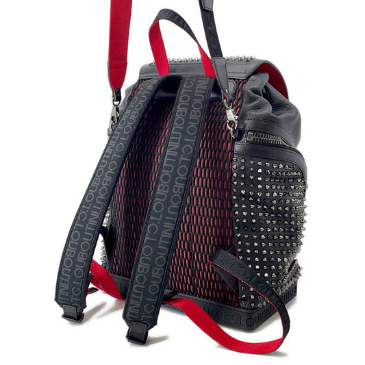 Christian Louboutin Explorer Funk Studded Backpack Black/Red1215001 Leather