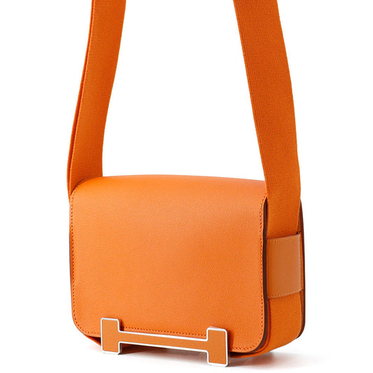 HERMES Geta Verso Orange/Capucines Chevre Myzore Goatskin