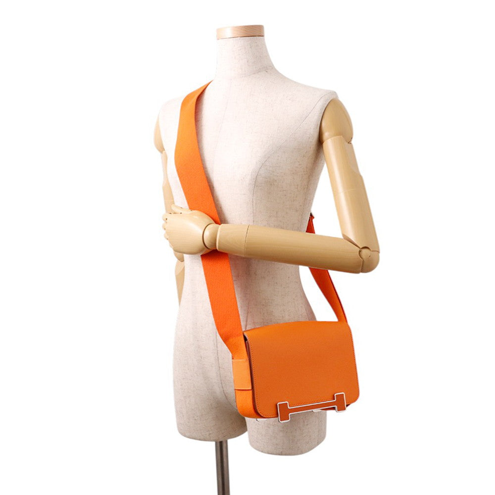 HERMES Geta Verso Orange/Capucines Chevre Myzore Goatskin