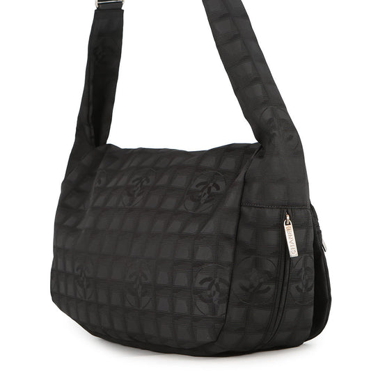 CHANEL New Travel Messenger Bag Black Nylon