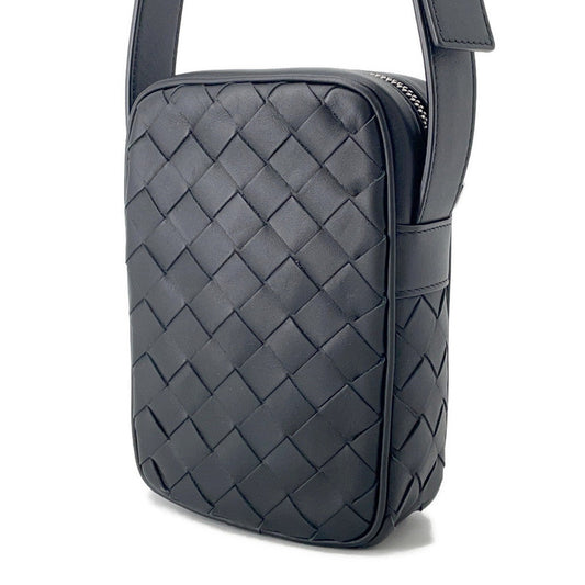 Bottega Veneta INTRECCIATO Cassette Cross Body Bag Black743214 Calf Leather Size Mini