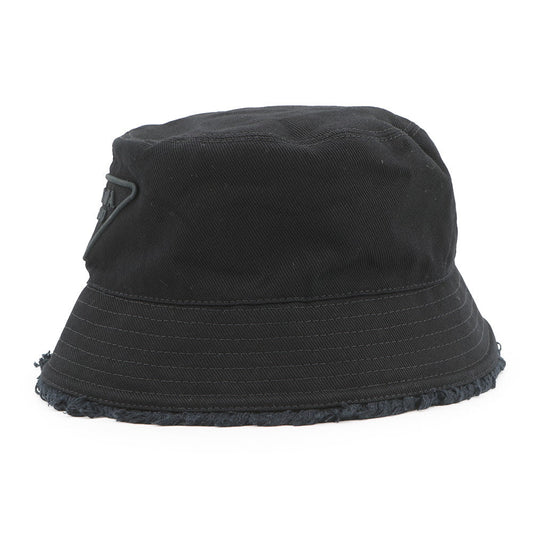 PRADA Triangle fringe bucket hat (2022) Size M Black1HC137 Cotton100%