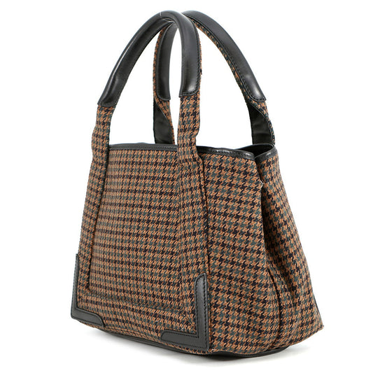 BALENCIAGA Navy Kabas Brown/Black339933 Wool Leather Size Small