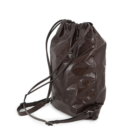 Valentino Garavani VLTN Logo Backpack Brown Leather