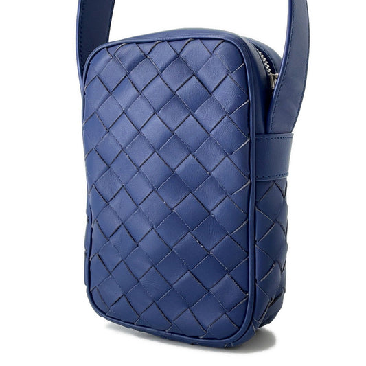 Bottega Veneta INTRECCIATO Shoulder Bag Blue729296 Leather