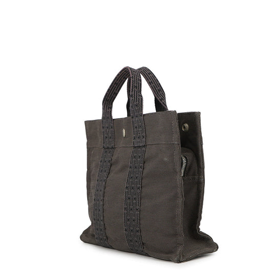 HERMES Her Line Tote Bag Gray Canvas Size PM