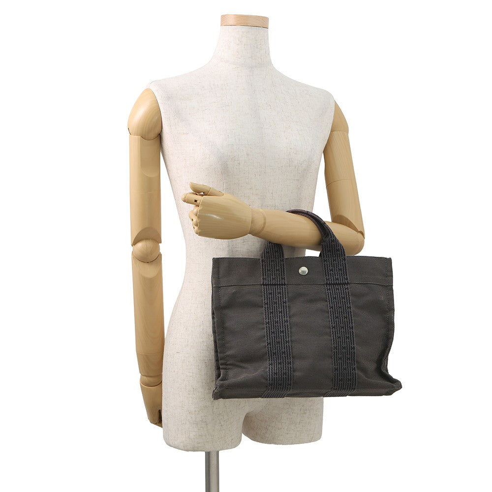 HERMES Her Line Tote Bag Gray Canvas Size PM