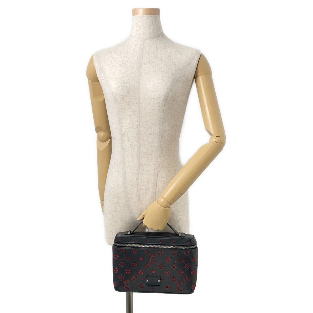 Christian Louboutin Punching Logo 2-Way Shoulder Bag Black/Red Leather