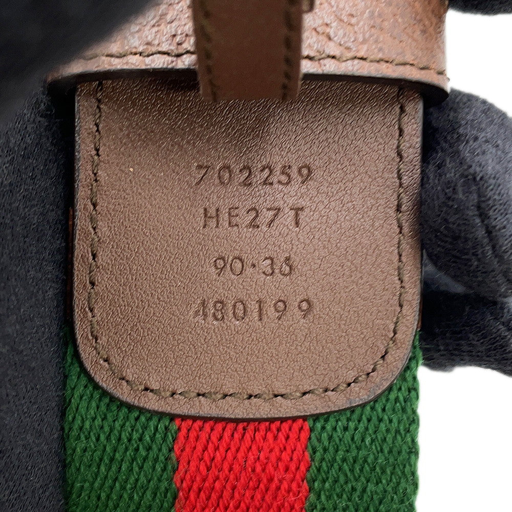 GUCCI Cherie Line Belt Adidas Collaboration Size 90/36 Red/Green/Brown702259 Canvas Leather