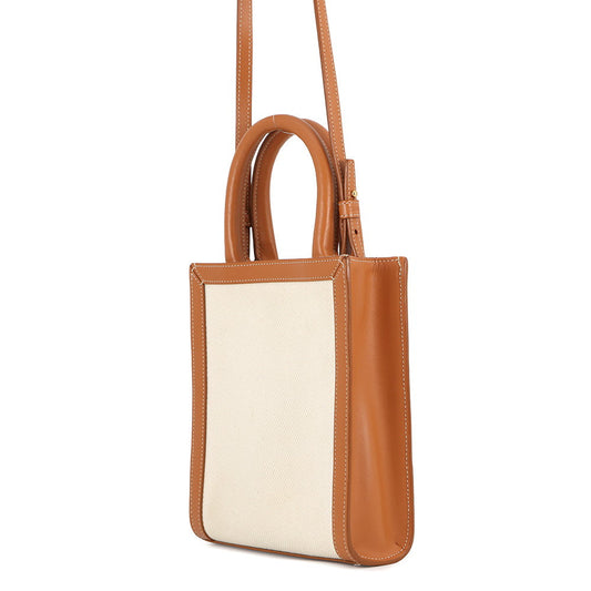 CELINE Vertical hippopotamus Natural/Tan193302 Canvas Leather Size Mini