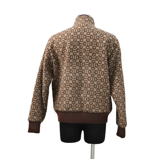 GUCCI Horsebit Blouson Size 46 Brown694157 Wool 99% Silk1%