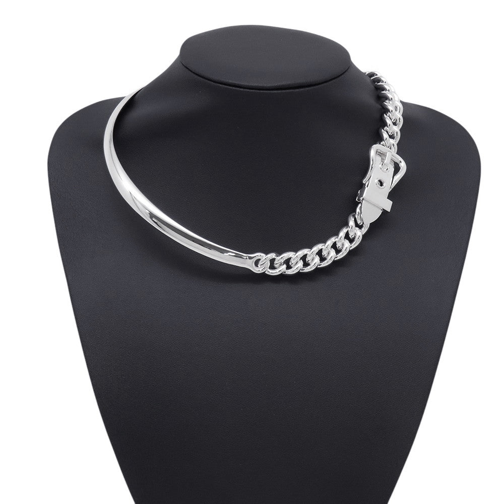 HERMES BoucleSellier Inflexible Necklace Size GM/42 SV925