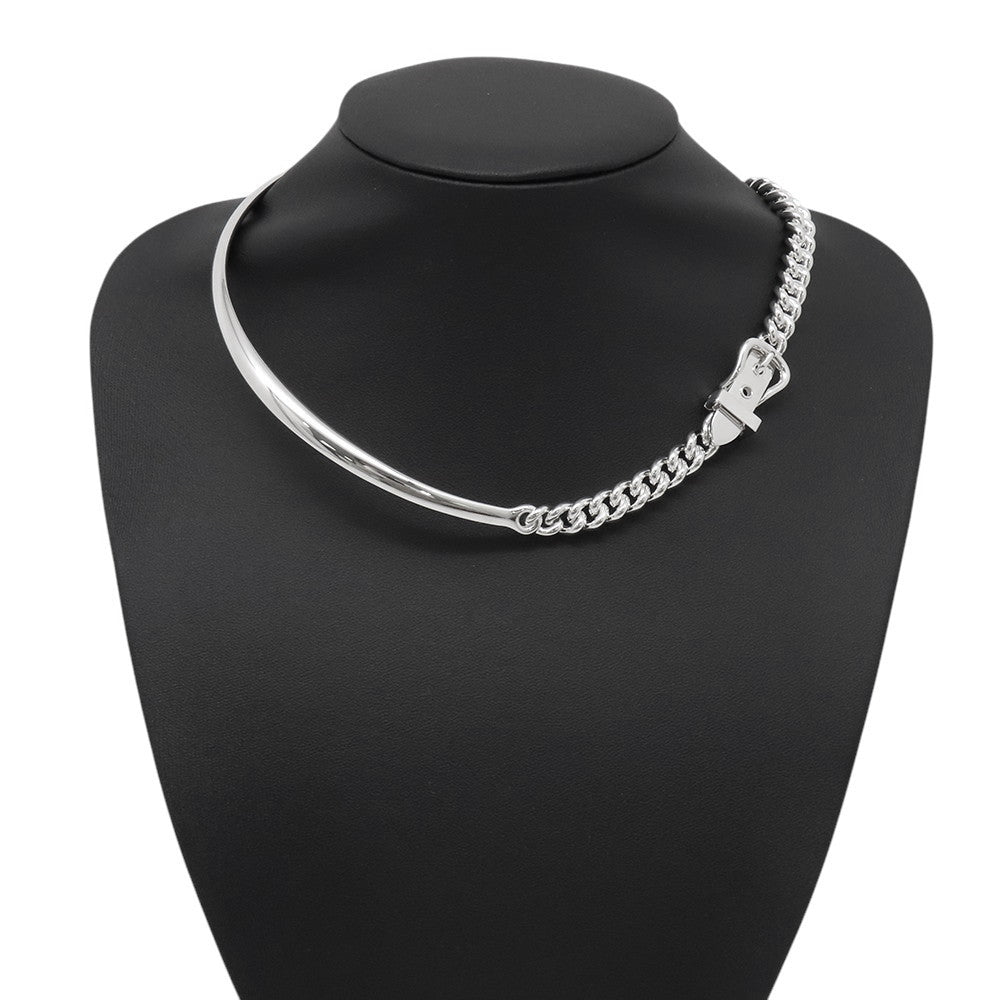 HERMES BoucleSellier Inflexible Necklace Size PM/42H125210B SV925