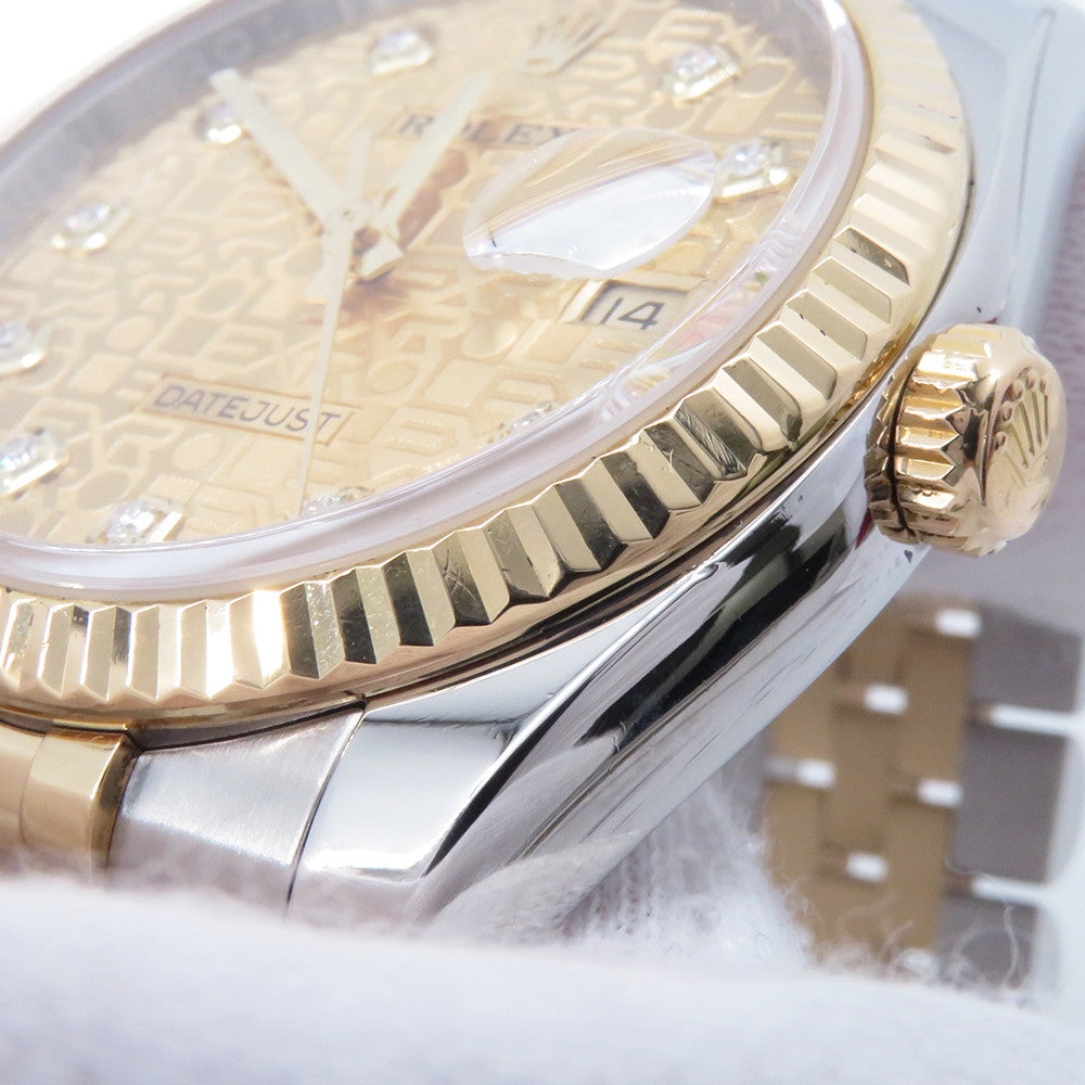 ROLEX Datejust W36mm Stainless Steel K18YG Champagne Computer Dial116233G
