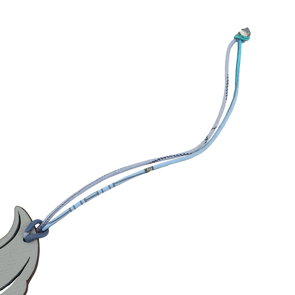 HERMES Petit H Bag Charm Soft Cream Gris Mouette/Blue Navy Epsom Togo Leather