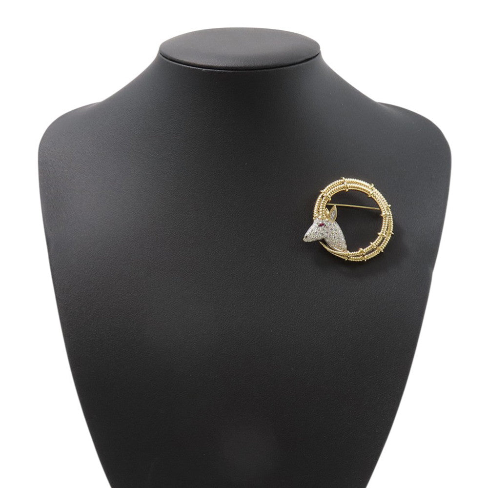 TIFFANY&Co. Ibex Brooch Jean Schlumberger60022750 K18YG Pt950