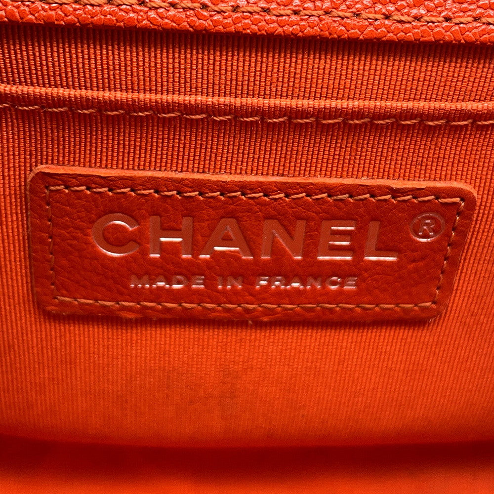 CHANEL Boy Chanel ChainShoulder Bag OrangeA67085 Caviar Leather Size Small