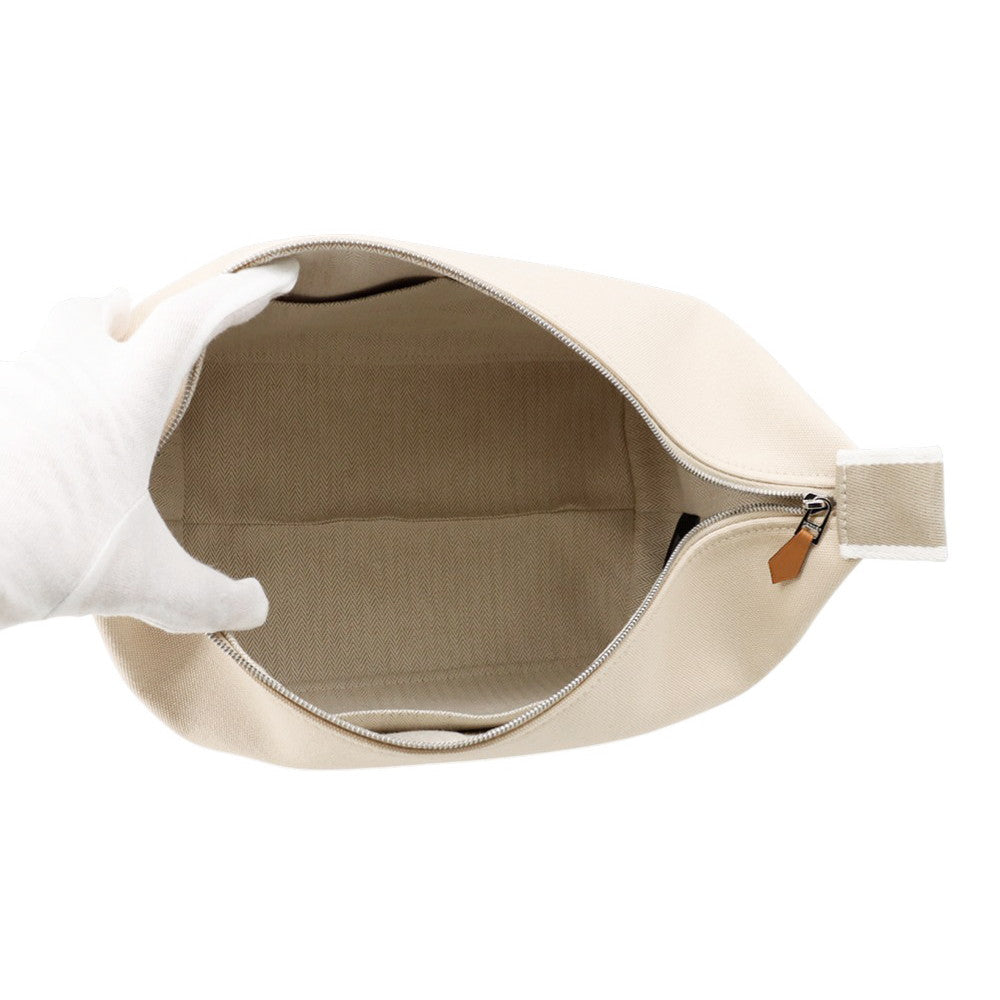 HERMES Brid a Black Beige Canvas Size GM