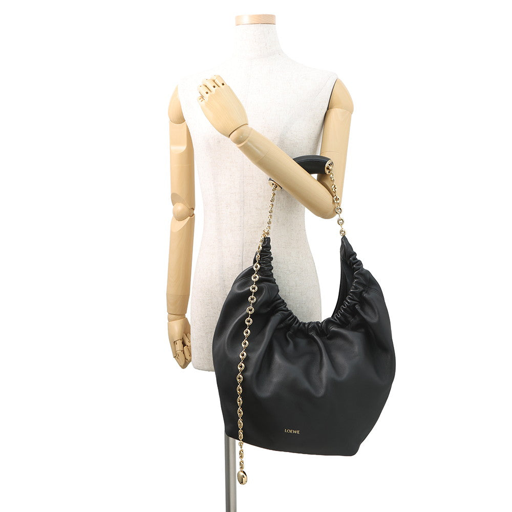 LOEWE Squeeze ChainShoulder Bag BlackA914Q37X01 Melonapalam Size Medium