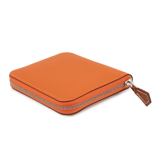 HERMES Azap compact silk in Orange Epsom