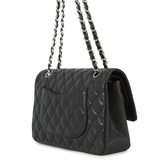 CHANEL Matelasse Chain Shoulder Bag BlackA01112 Caviar Leather Size 25