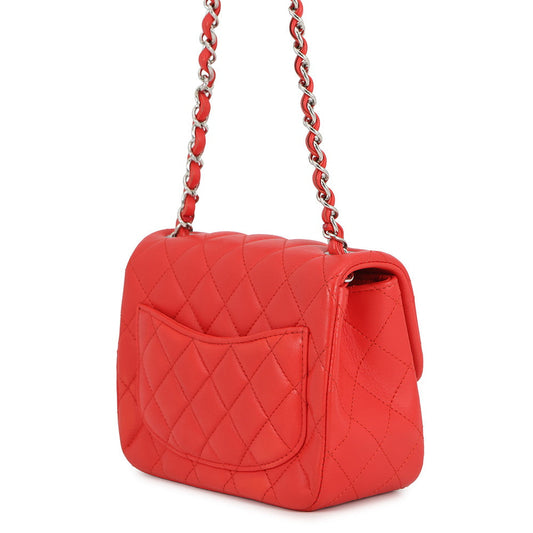 CHANEL Mini Matelasse Chain Shoulder Bag RedA35200 Lambskin Size 17