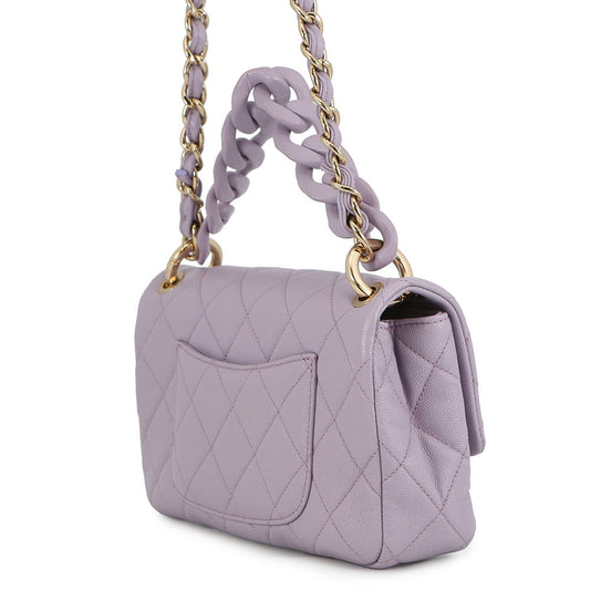 CHANEL Matelasse Chain Shoulder Bag PurpleAS4789 Caviar Leather