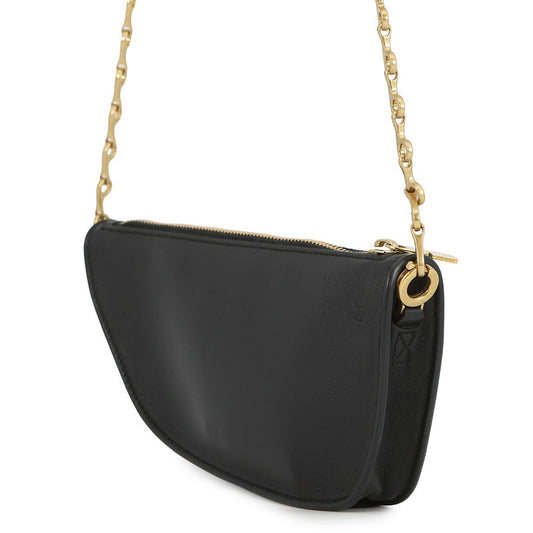BURBERRY Shield ChainShoulder Bag Black8079856 Leather Size micro