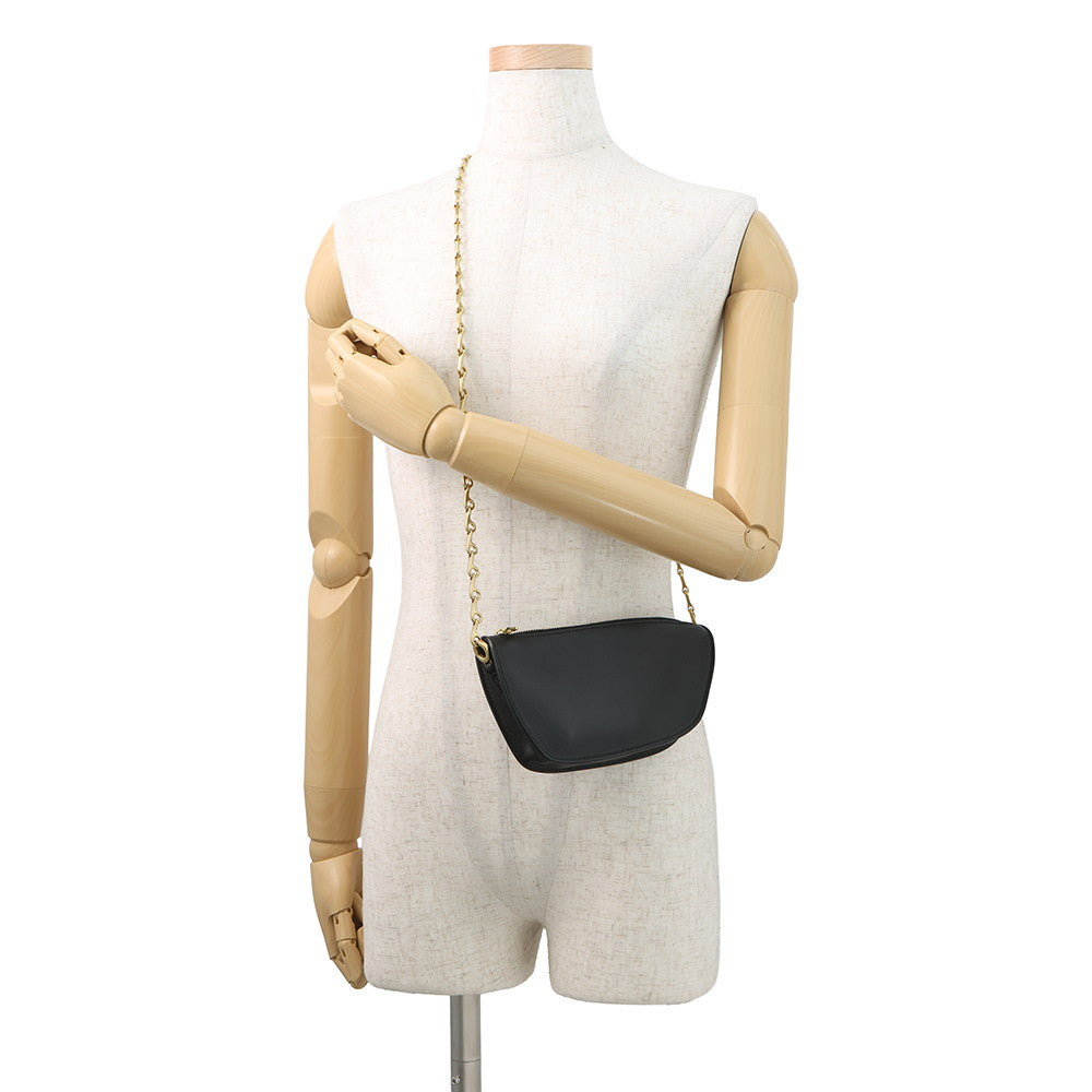BURBERRY Shield ChainShoulder Bag Black8079856 Leather Size micro