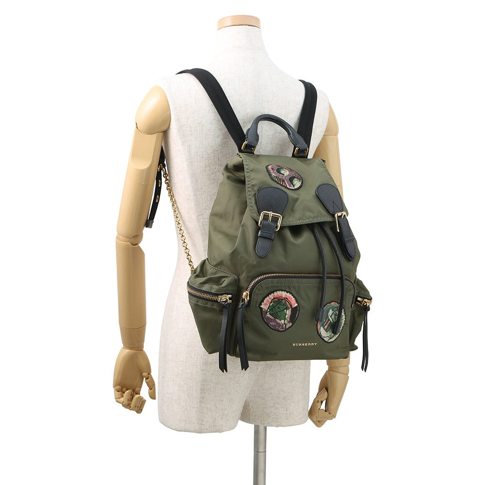 BURBERRY Patch Backpack Khaki/Black4050383 Nylon