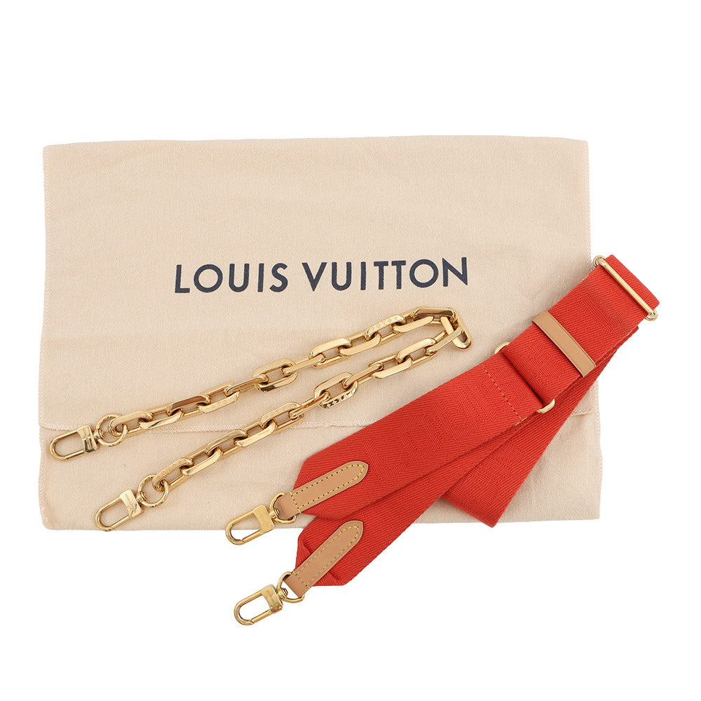 LOUIS VUITTON Coussin RougeM57792 Monogram・Pattern Lamb Leather Size PM
