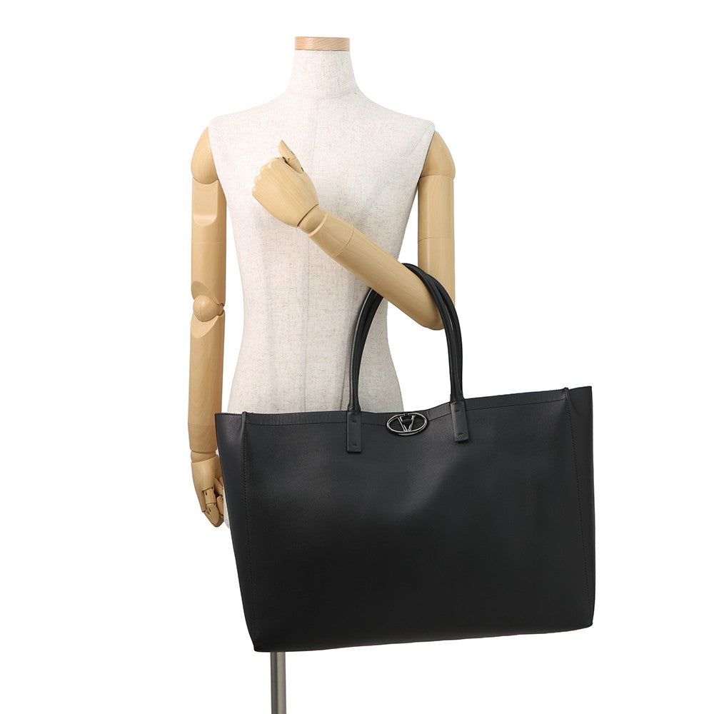Valentino Garavani V Logo Shopping Tote Bag Black5Y0B0C93JHH Leather