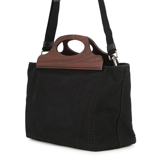 PRADA Canapa Black1BG350 Canvas Wood