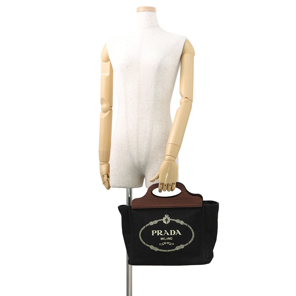 PRADA Canapa Black1BG350 Canvas Wood