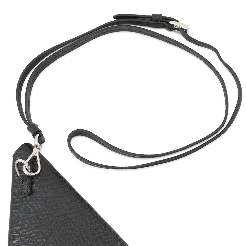 PRADA Triangle Pouch Neck Strap Black1TL445 Saffiano LeatherLeather