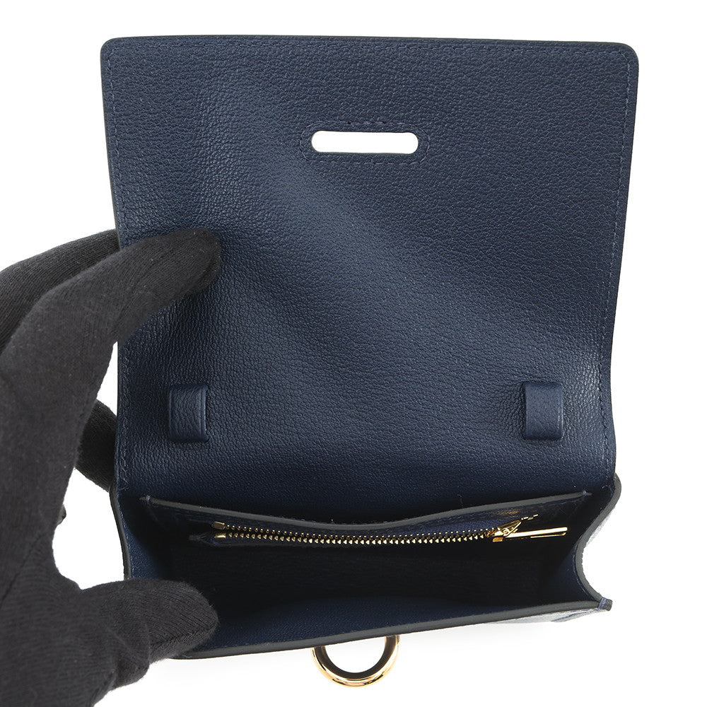 HERMES Chaine d'Ancre Compact Blue Saphir Chevre Myzore Goatskin