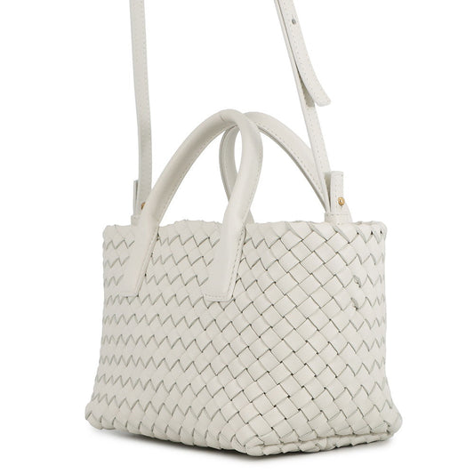 Bottega Veneta INTRECCIATO Cabas White777608 Leather Size Mini