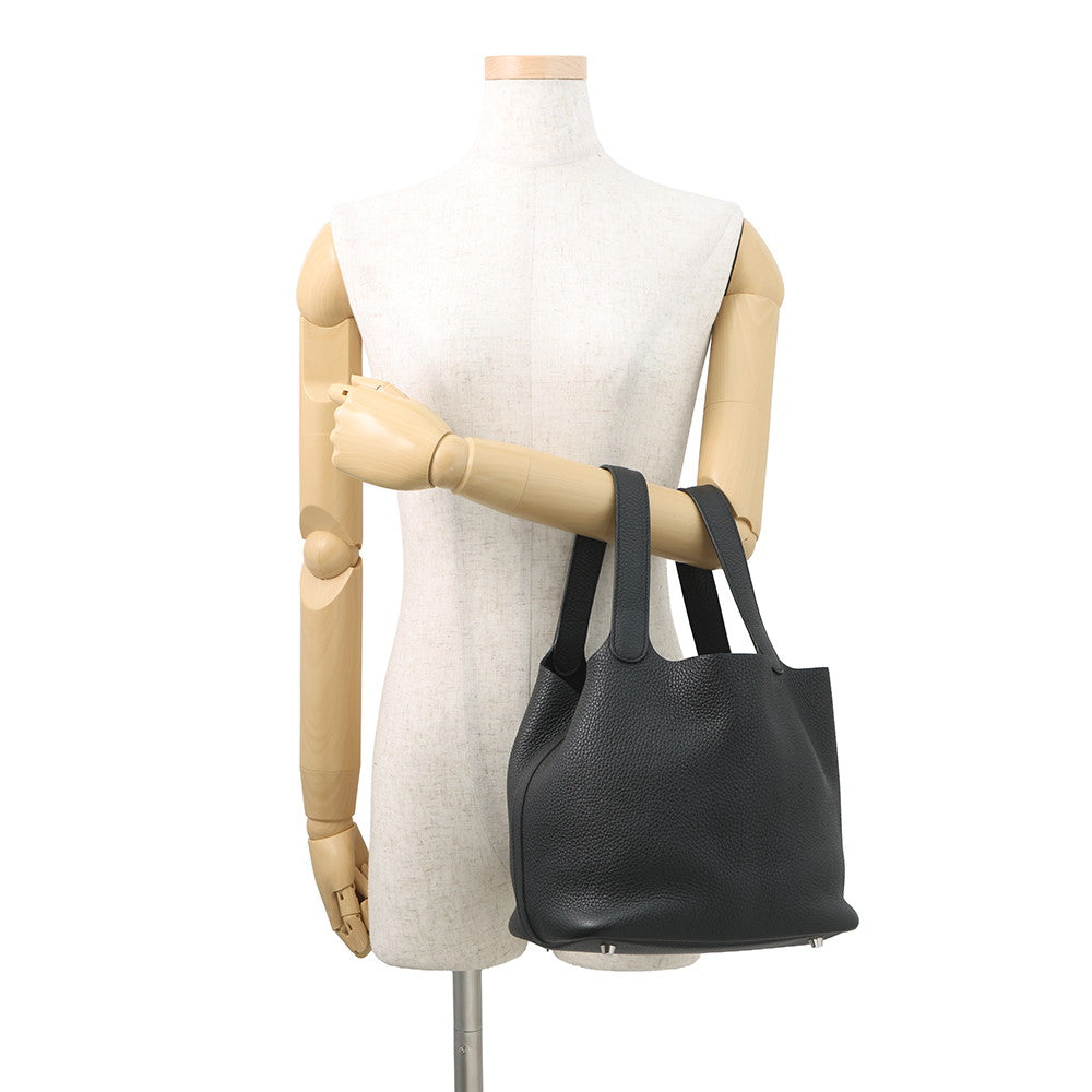 HERMES Picotin Lock Black Taurillon Clemence Size MM