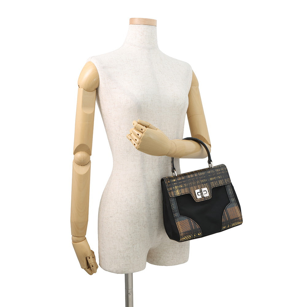 PRADA 2WAYBag Black/Brown1BA014 Nylon Leather