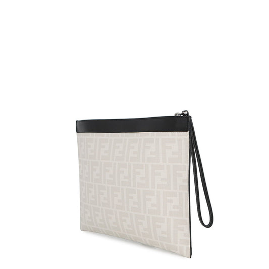 FENDI Taroout Collaboration Clutch Bag White/Yellow/Black7N0134 PVC Leather